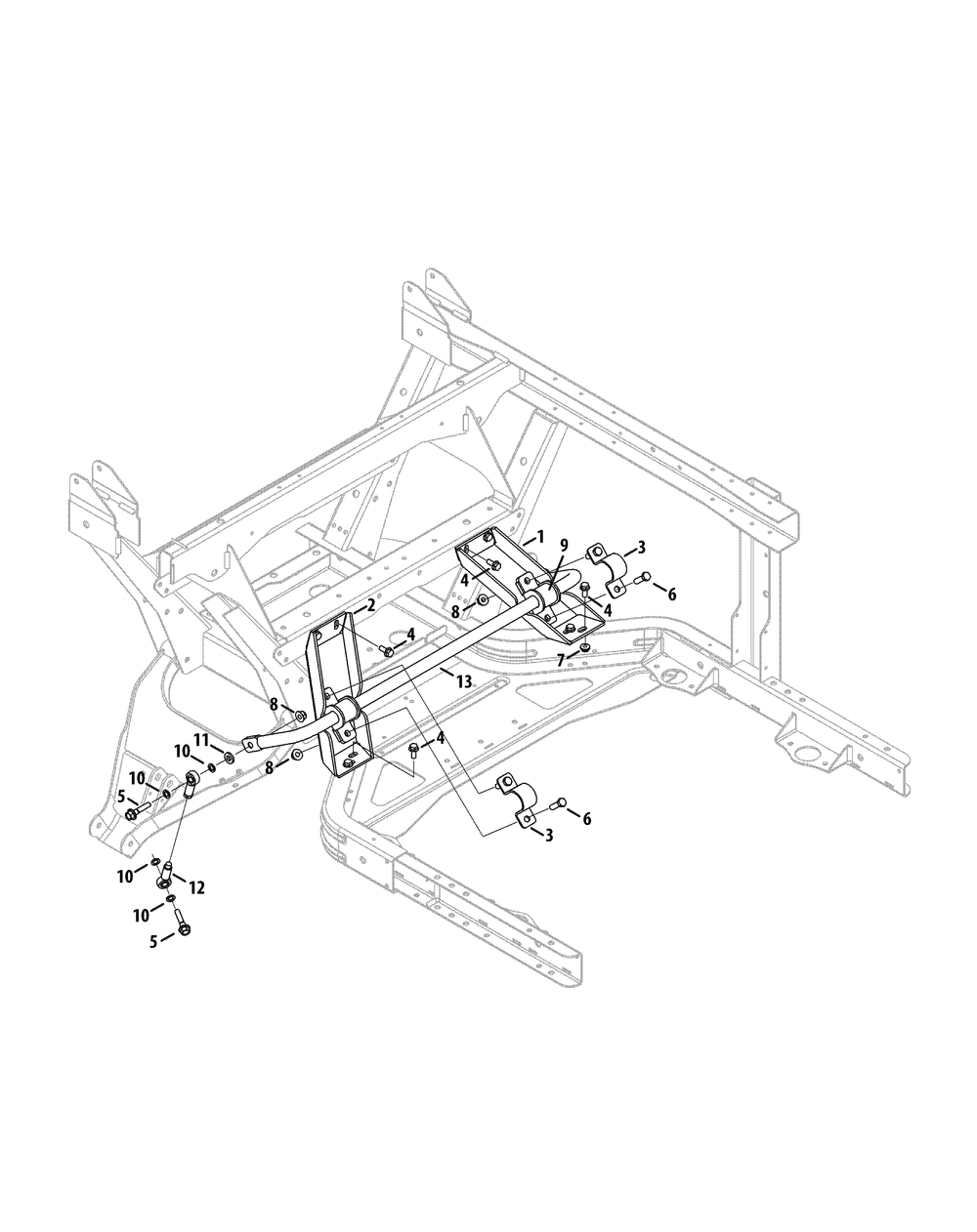 Sway Bar Diagram and Parts List for 39A70037100  Cub Cadet Lawn Tractor Accessories
